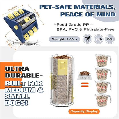 KADTC 2 Levels of Challenge,Large Size,Paw-Activated Rolling Dog Puzzle Feeder Toy,U.S. Brand & Design,Treat Puzzles Feeding for Small Medium Dogs Mental Stimulation Puppy Food Slow Dispenser Toy