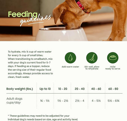 smallbatch Pets Freeze-Dried Raw Dog Food – Chicken Recipe –7 oz Small Bites – High Protein, Grain Free – Complete Meal or Topper – Made in USA with Organic Superfoods(7 Oz, Chicken)