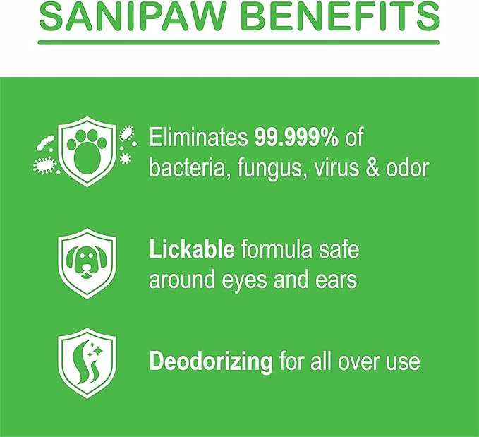 PawZ SaniPaw Dog Paw Cleaner and Odor Eliminator Spray, 8 Oz Paw Sanitizer and Dog Repellent Spray, 1 Pack
