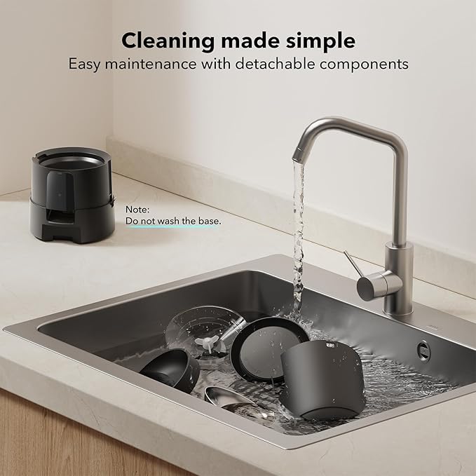 PETLIBRO Automatic Cat Feeder, Wi-Fi Rechargeable Cats Food Dispenser Battery-Operated with 30-Day Life, AIR 2.4G Wi-Fi Timed Pet Feeder for Cats & Dogs, 2L Auto Cats Feeder, Black