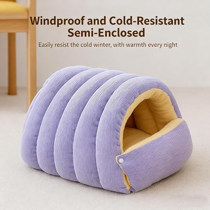 Cat Bed, Cat Beds for Indoor Cats, Cat Cave Bed Cat Tent with Removable Cushion, Warm Cave Nest Sleeping Bed Puppy House for Cats Small Dogs (Green, L)