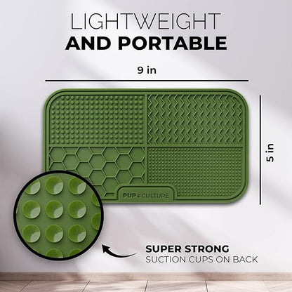 Pup Culture Dog Lick Mat for Dogs, Feeding Pad for Anxious Pets Plus 4 Different Puzzles for Mental Stimulation for Dogs - Supports Mental, Dental, and Digestive Health, Bite Resistant and Heavy Duty