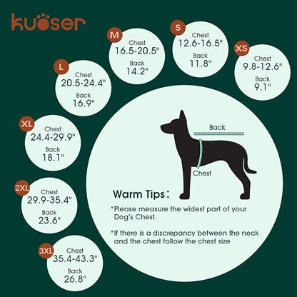 Kuoser Large Dog Coat, Winter Waterproof Dog Jackets for Large Dogs, Reflective Doggie Vest with Leash Hole, Cold Weather Coats Pet Snow Jacket for Labrador Beagle, Purple XXL