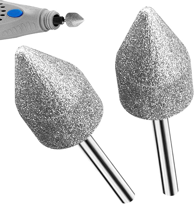 RIUORKIE Diamond Rotary Nail Grinder Bits for Dog, 1/8" Diamond Dog Nail Grinder Attachment for Dremel Grinder Replacement Heads Pets Nail Care Clippers for Medium Large Dogs.