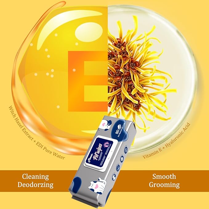 MIOSSZI 260 Pcs Pet Cleaning Wipes Kit for Dogs & Cats Daily Cleaning Paws, Face Tear Stain & Full Body & Sensitive Skin, Gentle & Unscented, Hypoallergenic Ingredients Extra Thick Pet Grooming Wipes