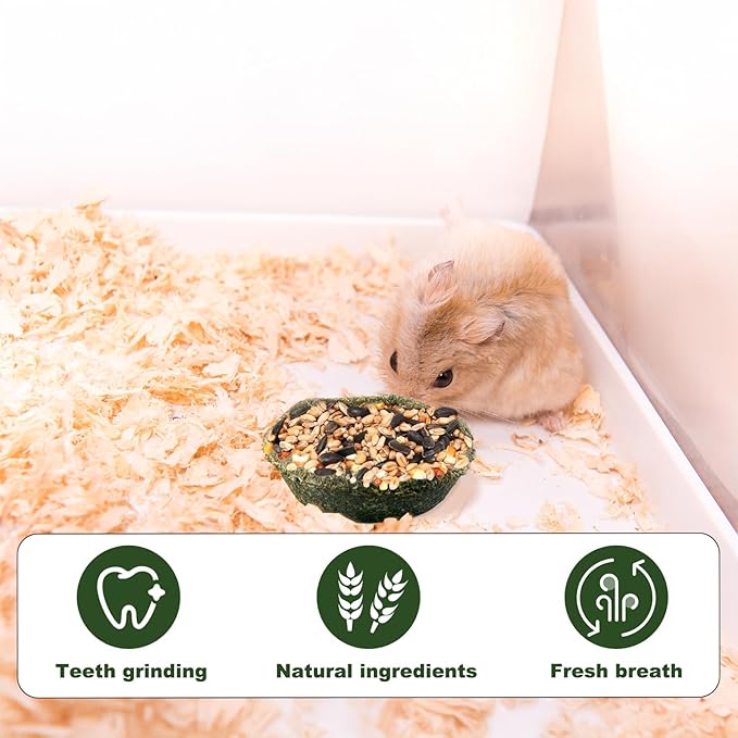 Jiaxix 5 Pack Furry Timothy Hay Chewing Bowl for Guinea Pig & Bunnies,Edible Guinea Pig Food,Guinea Pig Toys, Bunny Toys