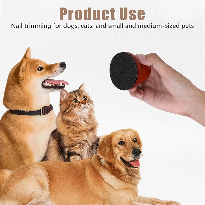 Dog Nail File,Wood Cat Nail File Boards,Pet Toenail Grinder Board, Scratcher Board Puppy Pad for Small to Medium-Sized Dogs and Cats with 3 Pcs Replaceable Sandpaper (Red)