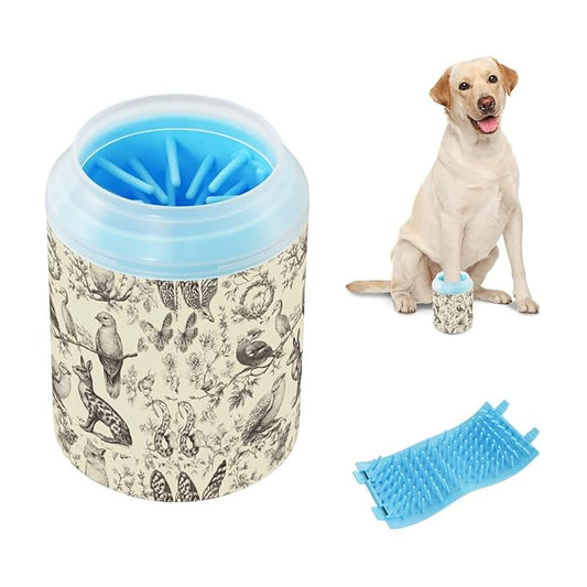 Dog Paw Cleaner Cups for Dogs Pets Foot Washer Paw Scrubber for Medium Small Cats Dogs Cleaning Cup Beige Animals