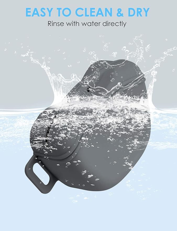 Dog Treat Pouch with Training Clicker, Upgrade Stronger Magnetic Closure to Avoid Spilling, 1.67 Cup Silicone Treat Bag Fanny Pack with Waist Belt for Pet Training Walking (Grey)