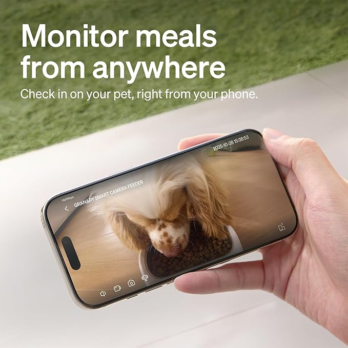 PETLIBRO Automatic Cat Feeder with Camera, 1080P HD Video with Night Vision, 5G WiFi Pet Feeder with 2-Way Audio, Low Food & Blockage Sensor, Motion & Sound Alerts for Cat & Dog Single Tray