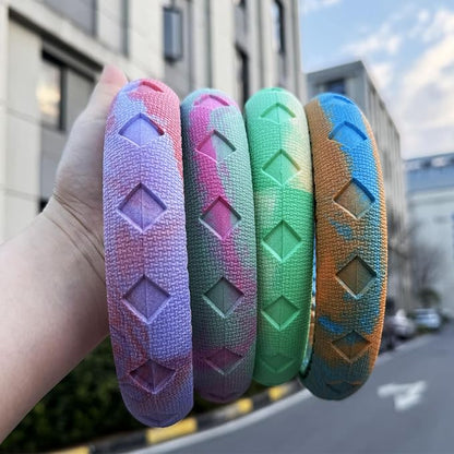 4Pcs Tough Durable Ring Toy for Dogs Tug Ring Strong Rubber Dog Fetch Toy for Small Medium Breeds Multi-Color Pack of 4