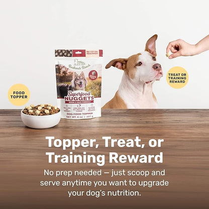 BADLANDS RANCH Superfood Nuggets – Freeze-Dried Raw Dog Treat & Food Topper, Nutrient-Dense Bison & Kale Formula, No Artificial Additives, 8oz Bags (4-Pack Bundle)