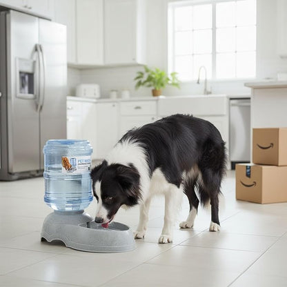 Water Dispenser Station for Large Dogs and Cats, 3 Gallon Large Capacity Gravity Automatic Water Feeder, Indoor Outdoor Dog Drinking Fountain, Dog Water Bowl for Multiple Pets, BPA Free