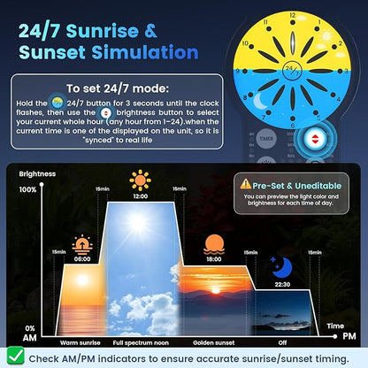 AQQA Aquarium Light with 24/7 Sunrise Sunset Mode, 9 Colors & 10-Level Brightness, Full Spectrum LED Fish Tank Light with Timer for Plant Growth, Freshwater Tanks (36W for 24-30 inch Tank)