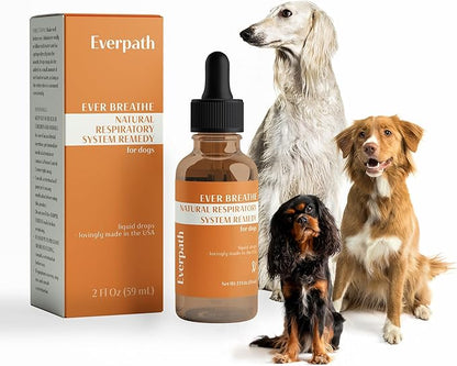 Everpath Respiratory Support for Dogs - 2 Fluid Ounces/60mls | Made in The USA | Boosts Immune Support & Healthy Breathing | Enhances Respiratory Function | Natural Solution for Pets