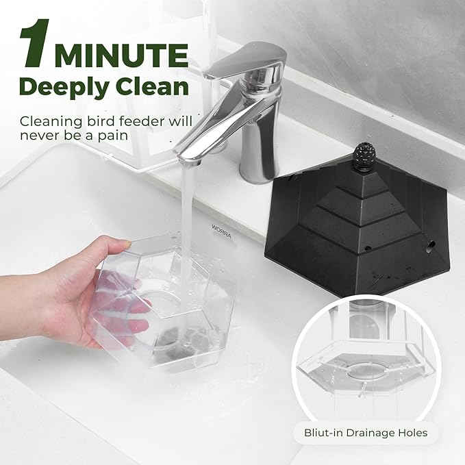 Kingsyard Metal Bird Feeder for Outdoors Hanging, 3 lbs Seed Feeder, Wild Bird Feeders for Garden Cardinal Finch Bluebird, Easy to Fill & Clean, White