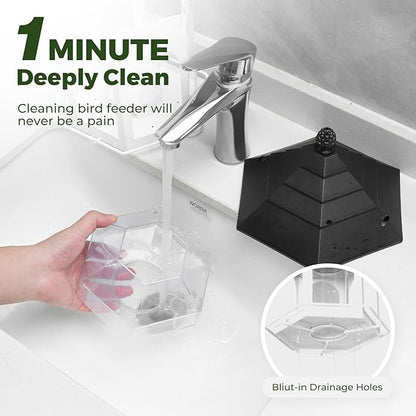 Kingsyard Metal Bird Feeder for Outdoors Hanging, 3 lbs Seed Feeder, Wild Bird Feeders for Garden Cardinal Finch Bluebird, Easy to Fill & Clean, White