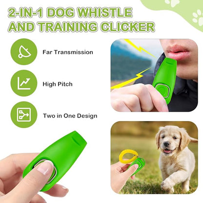 JIURUN Dog Treat Pouch for Pet Training - Dog Treat Bag (Grey) - Dog Training Kit, Dog Clicker for Training, Silicone Treat Bag, 2-in-1 Whistle Clicker, Collapsible Dog Bowl, 2 Dog Poop Bag