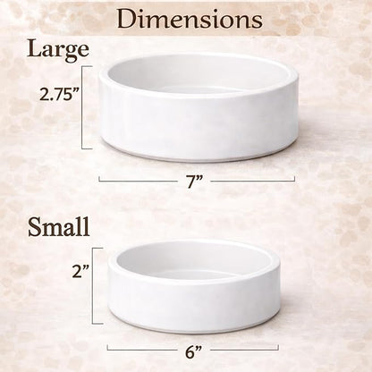 Custom Pet Bowl for Dogs & Cats | Personalized Food & Water Dish with Name | Microwave & Dishwasher Safe Ceramic Feeding Bowl | Gift for Puppy, Kitten & Rabbit Owners | White – Large
