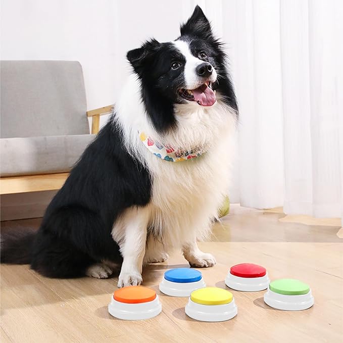 10 Color Voice Recording Buttons for Dogs Dog Training Communication Buttons with 30 Sec Record and Playback,Pet Training Buzzer for Puppy Cats, Funny Gift for Study Office Home Pet Lovers (10 Pack)