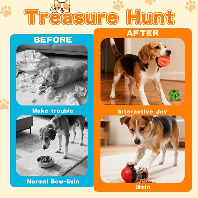 fyfracing 9-in-1 Interactive Dog Toys Set: Mental Stimulation Puzzle, Treat Dispenser Ball & Chew Toys，Lick Mat – Boredom Buster Combo to Keep Small, Medium Dogs Busy & Engaged