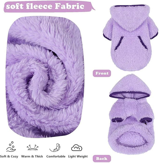 Dog Sweater Dog Winter Clothes for Small Dogs Boy Girl Pet Hoodies Puppy Cold Weather Coats Fall Doggie Sweatshirt for Chihuahua Yorkie Cat Sweater Costumes (Purple, XX-Small)