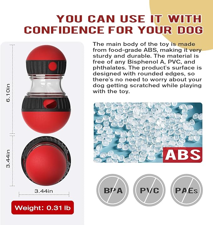 Interactive Dog Puzzle Toy - Mental Stimulation Rolling Treat Dispenser Ball & Slow Feeder Bowl Combo Set | Keeps Your Beloved Dog Focused & Busy | Large Adjustable Treat Dispenser