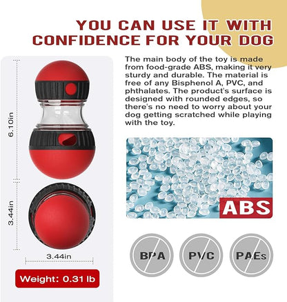 Interactive Dog Puzzle Toy - Mental Stimulation Rolling Treat Dispenser Ball & Slow Feeder Bowl Combo Set | Keeps Your Beloved Dog Focused & Busy | Large Adjustable Treat Dispenser