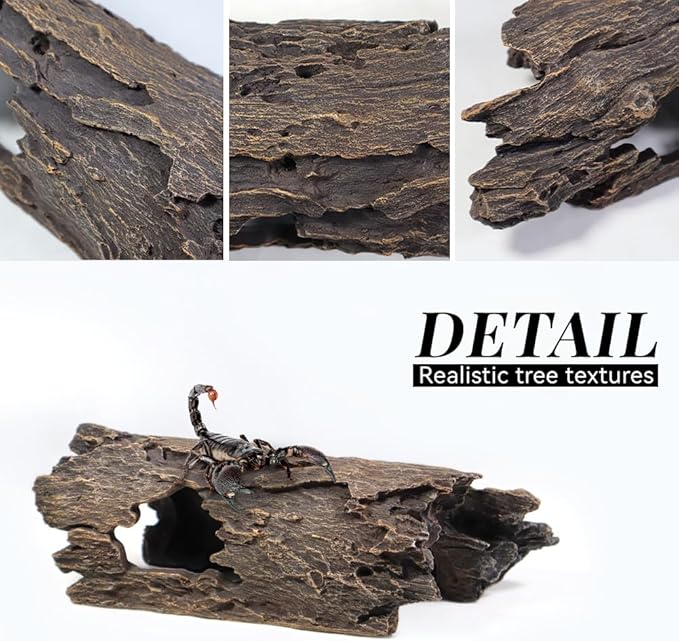 Fish Tank Decorations - Large Aquarium Decorations Air Bubbler Tree Fish House for Betta Hideout Caves Buddha Decor Temple Ruins Arched Betta Fish Accessories Reptile House Shelter Decor (Wood A-L)