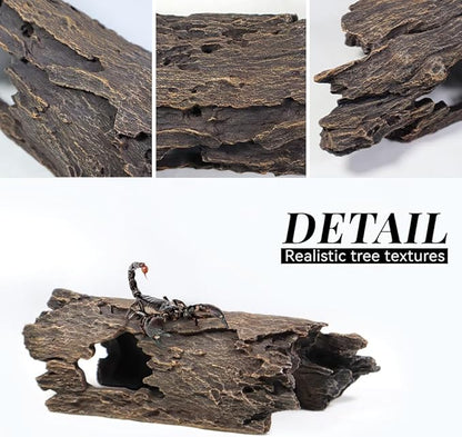 Fish Tank Decorations - Large Aquarium Decorations Air Bubbler Tree Fish House for Betta Hideout Caves Buddha Decor Temple Ruins Arched Betta Fish Accessories Reptile House Shelter Decor (Wood A-L)