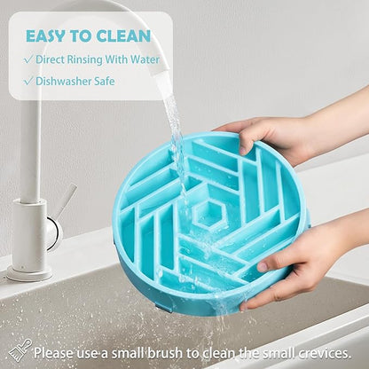 TOBYTO Slow Feeder Dog Bowls Large Medium Breed,Anti-Choking Slow Eating Dog Food Bowl,Non Slip Pet Slower Food Feeding Bowls Large Puzzle Slow Feeder Bloat Stop Maze Dog Dishes,Blue