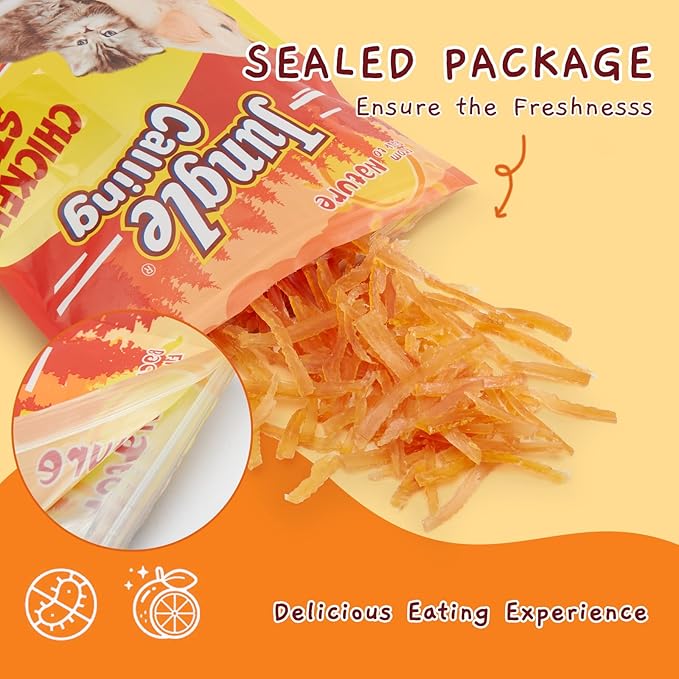 Jungle Calling Soft Training Treats for Small Dog and Cats, Mini Chicken Strips Puppy Training Edible Snacks Easy to Digest, Grain Free