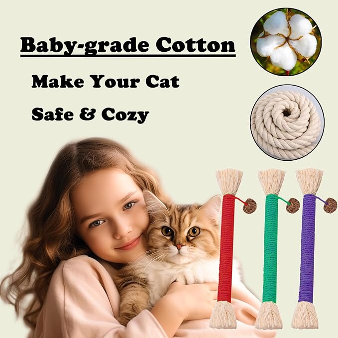 Cat Toys 3Pack Silvervine Chew Stick Kitten Treat Catnip Toy Kitty Natural Stuff Catnip Matatabi for Cleaning Teeth Indoor Dental Snack Interactive