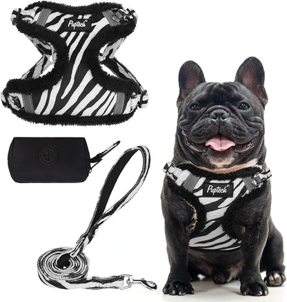 PUPTECK Dog Harness and Leash Set Medium Sized, Step in No Pull Adjustable Puppy Cat Harness Reflective Pet Vest
