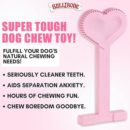 Bullibone Nylon Dog Chew Toy Nylon Bone - Improves Dental Hygiene, Easy to Grip Bottom, and Permeated with Flavor (Peppermint, Large - Single)