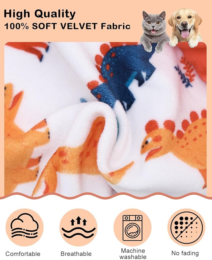 CuteBone Dinosaur Costume Dog Pajamas, Stretchy Spandex Crystal Velvet Sleepwear Coat for Small Dogs, Soft & Warm Pet Outfit Clothes for Cold Weather, Cozy Pullover Design COSP02XL