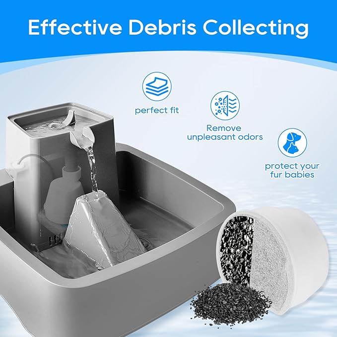 16PCS Carbon Filter Replacement for Cat and Dog Water Fountain - Compatible With Drinkwell Pet Fountain Avalon Pagoda Seascape