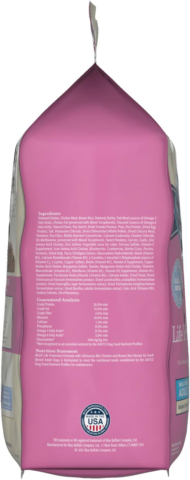 Blue Buffalo Life Protection Formula Natural Adult Small Breed Dry Dog Food, Chicken and Brown Rice 5-lb Trial Size Bag