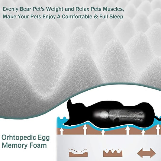 30 inch Dog Crate Bed Kennel Mat Indoor Cage Pad Medium Small Flat Thin Memory Foam Doggy Beds Washable Anti Slip Brown Puppy Sleeping Mat