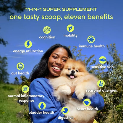 Native Pet Dog Vitamins & Supplements - 11-in-1 Vitamin Powder for Dog Food Topper - Collagen, Glucosamine, Probiotics, Omega & More- Supports Healthy Gut, Mobility & Overall Health - 60 Scoops