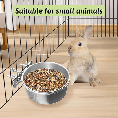 Tfwadmx 2 Pcs Bird Feeding Dish Cups,Parrot Food Bowl Clamp Holder Coop Cup Bird Cage Water Bowl for Parakeet African Greys Conure Cockatiels Lovebird Budgie Chinchilla