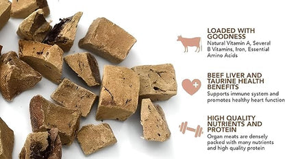 Organic Freeze-Dried Beef Treats — 100% Single-Ingredient Beef — Grain-Free, Gluten-Free, High Protein, Allergy-Friendly Topper & Reward — Made in USA (1 Bag)