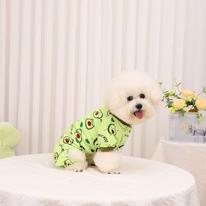Kosiyi Dog Pajamas Small Sized Dog Girl Boy Puppy Clothes, Stretch Fleece Winter Spring Outfit, Lightweight Velvet Pet Jumpsuit, Pjs, Onesies Doggy Apparel, Avocado, XS