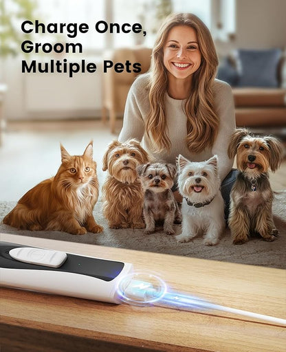 oneisall Low-Noise Dog Paw Trimmer with LED Light, Paw Trimmer for Dogs &Cats 0.8inch/20mm Wide Blade, 35dB Cordless Electric Pet Paw Grooming Clippers for Paws, Ears, Face, Rump