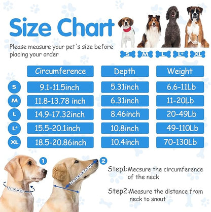 Soft Dog Cone Collar Alternative - Adjustable Comfy Cones for Large/Medium/Small Dogs to Stop Licking After Surgery, Comfortable Fabric Elizabethan Collars, Head Cone of Shame for Neuter Recovery - S