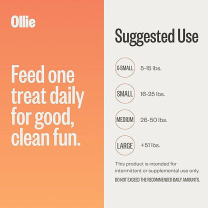 Ollie Dental Chews for Large Dogs, 12 Oz, Fresh Breath, Teeth Cleaning Treats, Sticks for Dog Oral Care, with Parsley and Cinnimon, for Pups 51 lbs and Above