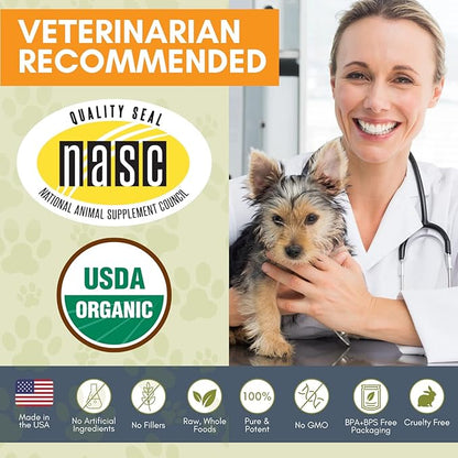 Wholistic Pet Organics WholeBiotics - Daily Dog Probiotics for Digestive Health Support & Immune Boost - 9 Strains - Prebiotics & Probiotics for Dogs & Cats - Gut Health for Dogs - 3 Oz - 85 Scoops