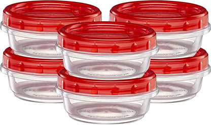 (8 Ounce 20 Pack) Twist cap Containers Clear Bottom With Red Top Screw on Lids Twist Top Food Storage Freezer Containers