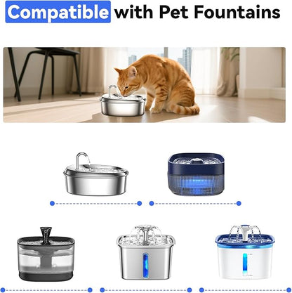 40 Packs Cat Water Fountain Filters Replacement,Compatible with VEKEN® for 67 oz/2L, 85 oz/2.5L, 95 oz/2.5L, 135 oz/4L Automatic Pet Fountain (20Replacement Filters + 20 Pre-Filter Sponges)
