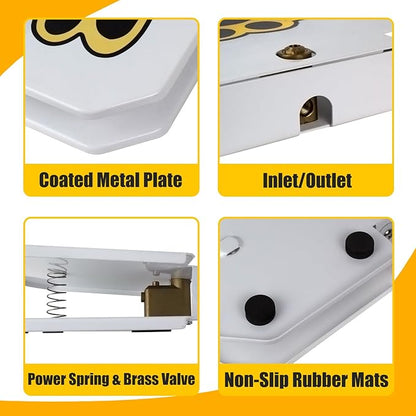 BACOENG Dog Water Fountain Step On, Outdoor Pet Sprinkler for Dogs, Paw Activated Drinking Water Toy, Upgrade Copper Valve Set, Yellow